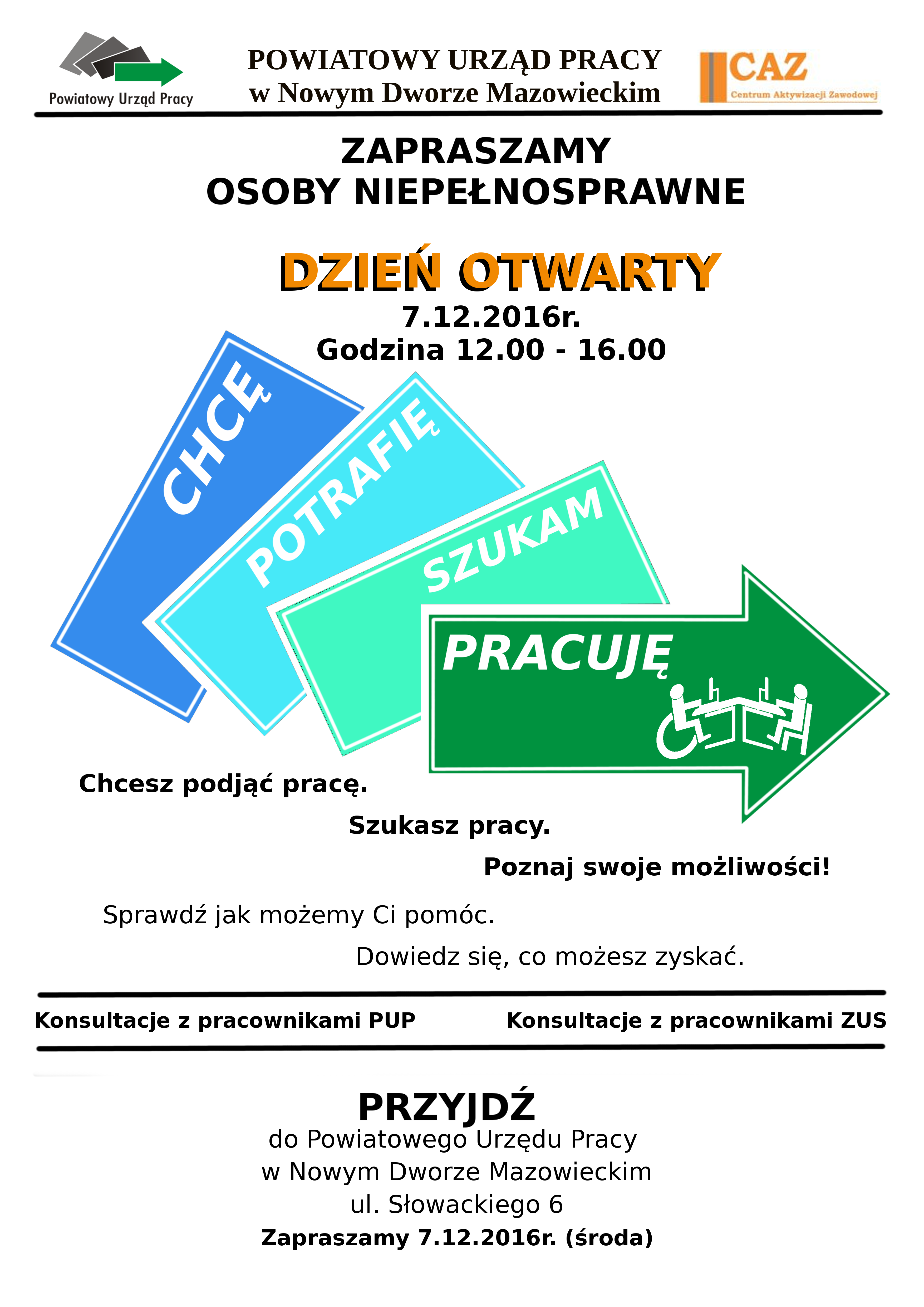 Dzień otwarty w Powiatowym Urzędzie Pracy dla osób niepełnosprawnych